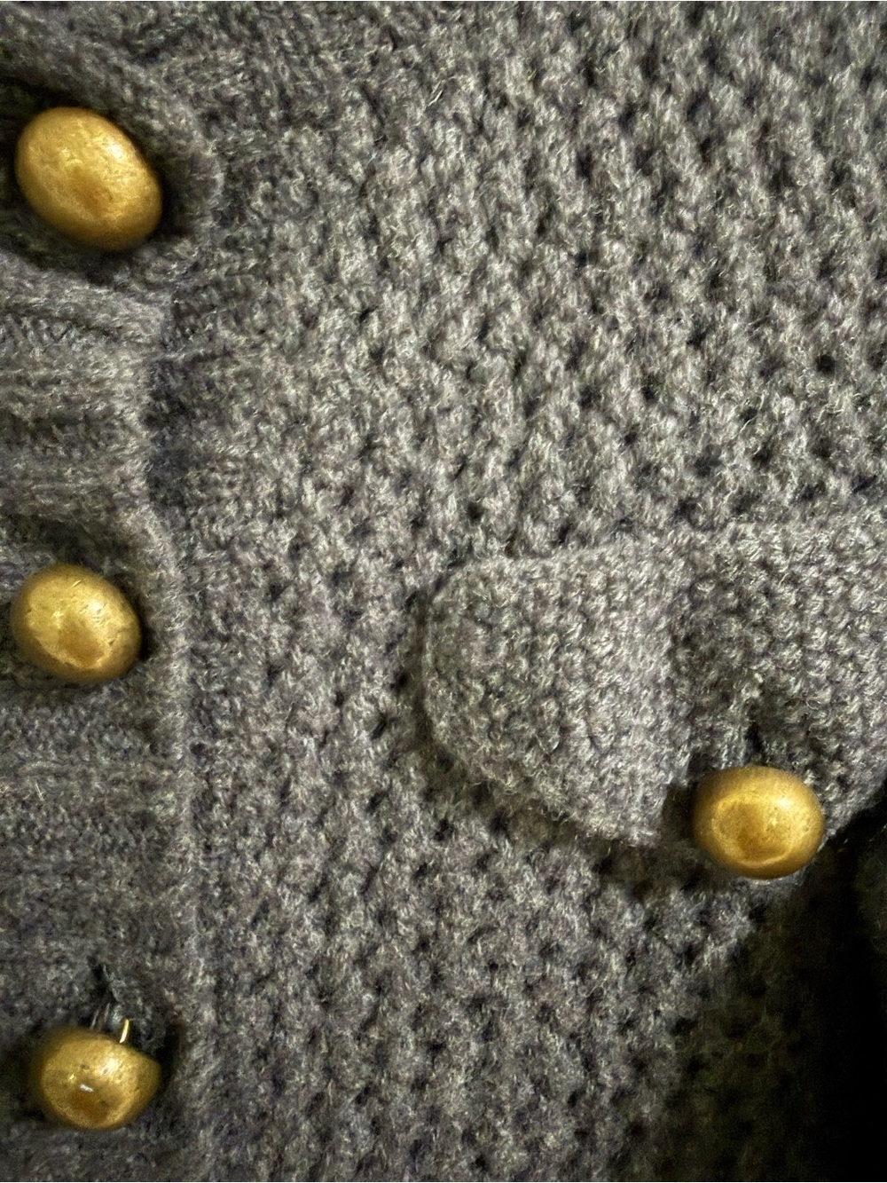 Marc Jacobs Wool Cardigan Gray Button Front Textured Knit Sz S - Picture 2 of 6